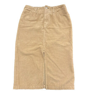 Spick and Span Corduroy Pencil Skirt Khaki Tan Small Adjustable waist